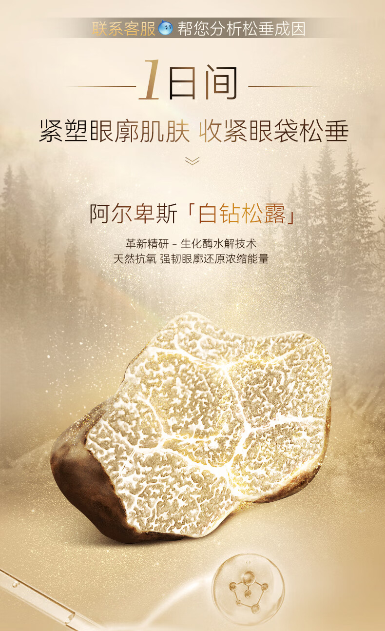 RSAS眼霜 提拉紧致淡化黑眼圈细纹眼纹眼袋 白松露日夜分时眼霜30g