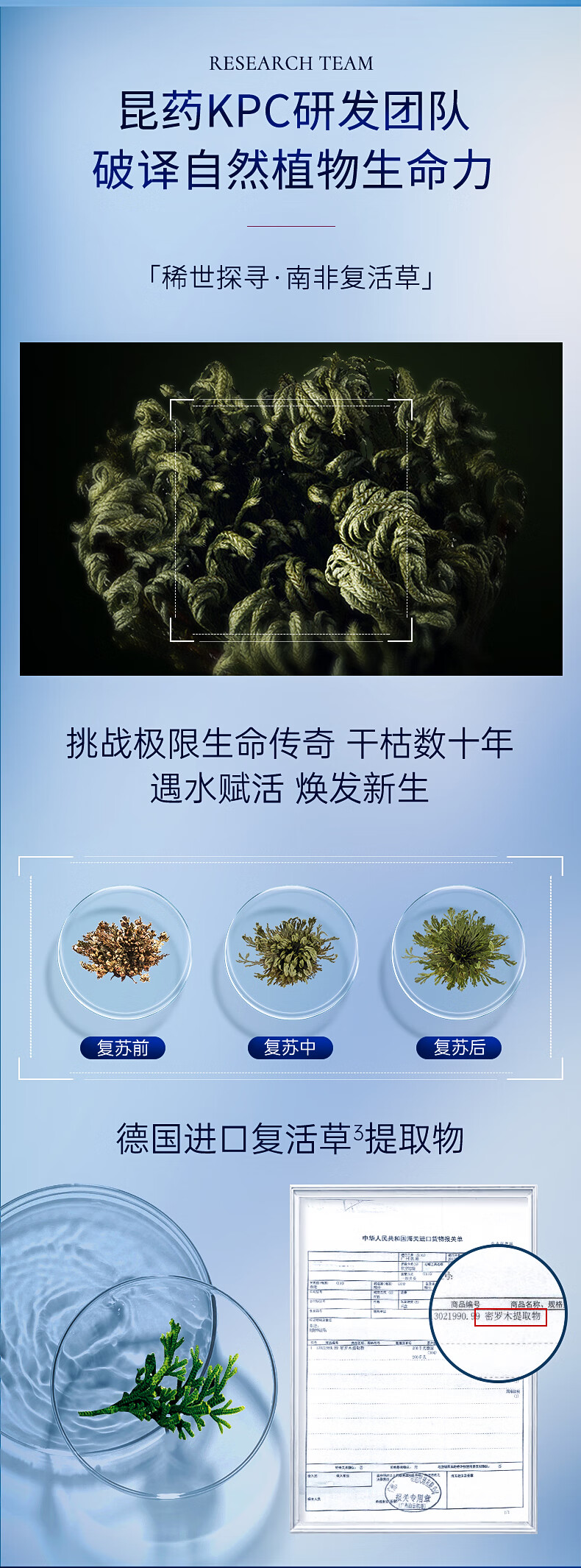 昆药集团KPC复活草润颜水光贴片面膜玻尿酸补水蓝铜肽修护女 买1发3盒 5片装