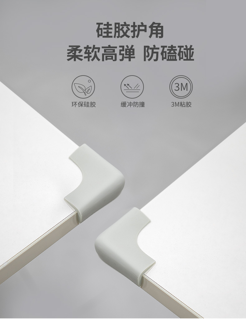 SOFS L型儿童防撞角婴幼儿安全防护角桌角防碰保护套加宽加厚 硅胶护角(4个)