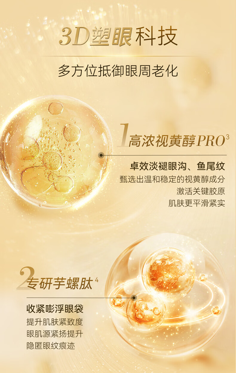 RSAS【远离眼周问题】抗皱眼部护理视黄醇精华油淡化细纹眼袋黑眼圈 抗皱弹润紧致眼精华30ml