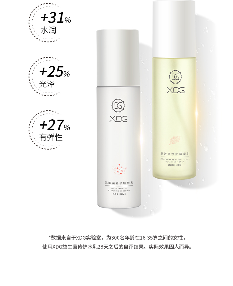 XDG酵母修护混油皮痘痘肌水乳控油补水精华乳男护肤品套装学生女生 第三代酵母水100ml乳100g