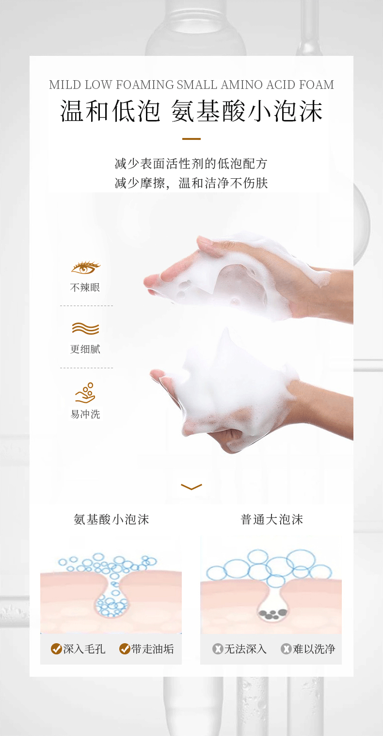 FVFV富勒烯三效合一洁面乳清洁保湿卸妆刷头氨基酸泡沫洗面奶 洁面乳120g