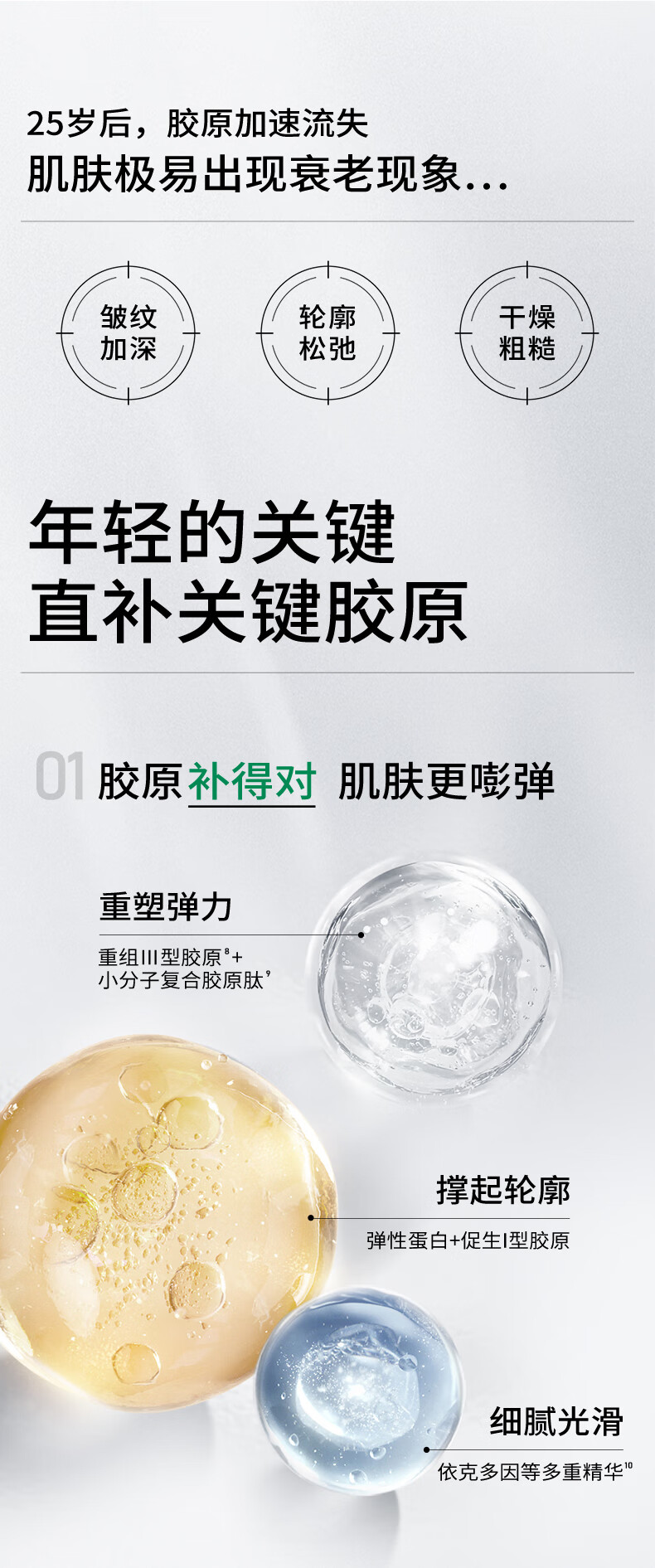 泊美（PURE＆MILD）胶原蛋白弹润抗皱面霜绿钻霜抗皱淡化细纹滋润保湿护肤品女士礼物 【尝鲜试用】抗皱面霜 清爽型7g