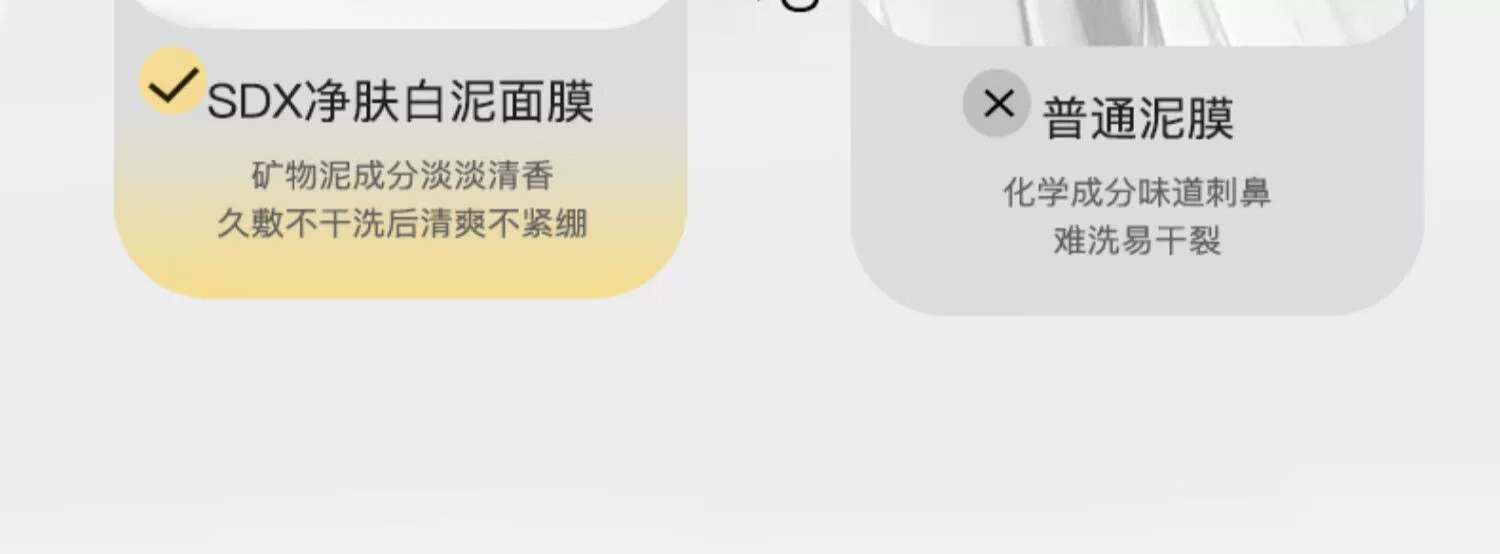 SDX白泥净肤清洁面膜泥膜深层清洁收缩毛孔保湿涂抹面膜 白泥净肤清洁面膜120g