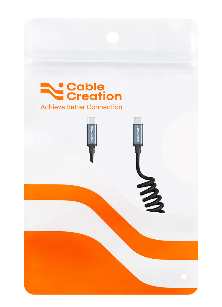 Кабель CABLE CREATION Dual-Head Type-C, 60W, витой, пружинный, для быстрой зарядки, совместим с Apple iPhone 15 Pro Max, Huawei, Xiaomi