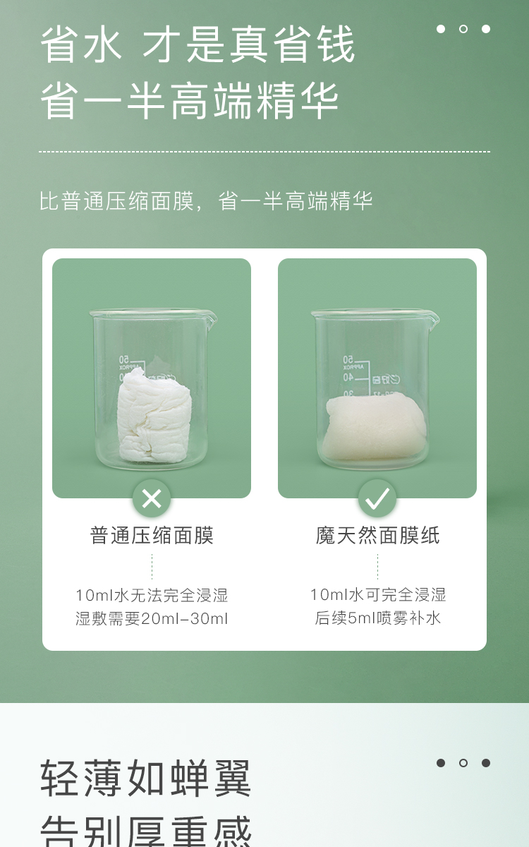 魔天然384蚕丝面膜纸非压缩 纯棉水疗湿敷 一次性超薄纸膜 60片【再多送2片免费试用】