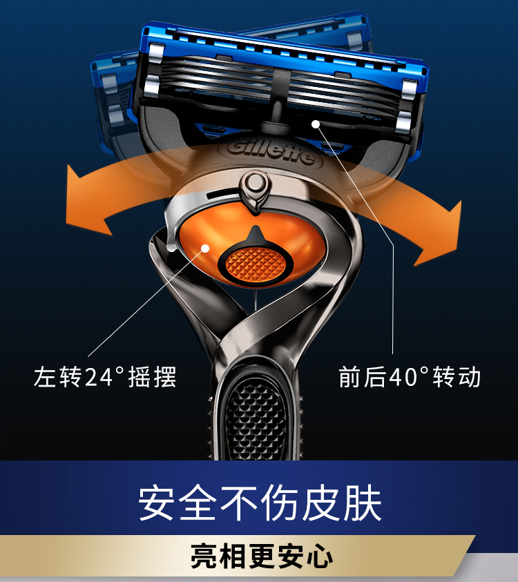 1刀架+5刀头：Gillette 吉列 锋隐致顺 剃须刀套装 129元包邮 送正装剃须泡210g 买手党-买手聚集的地方