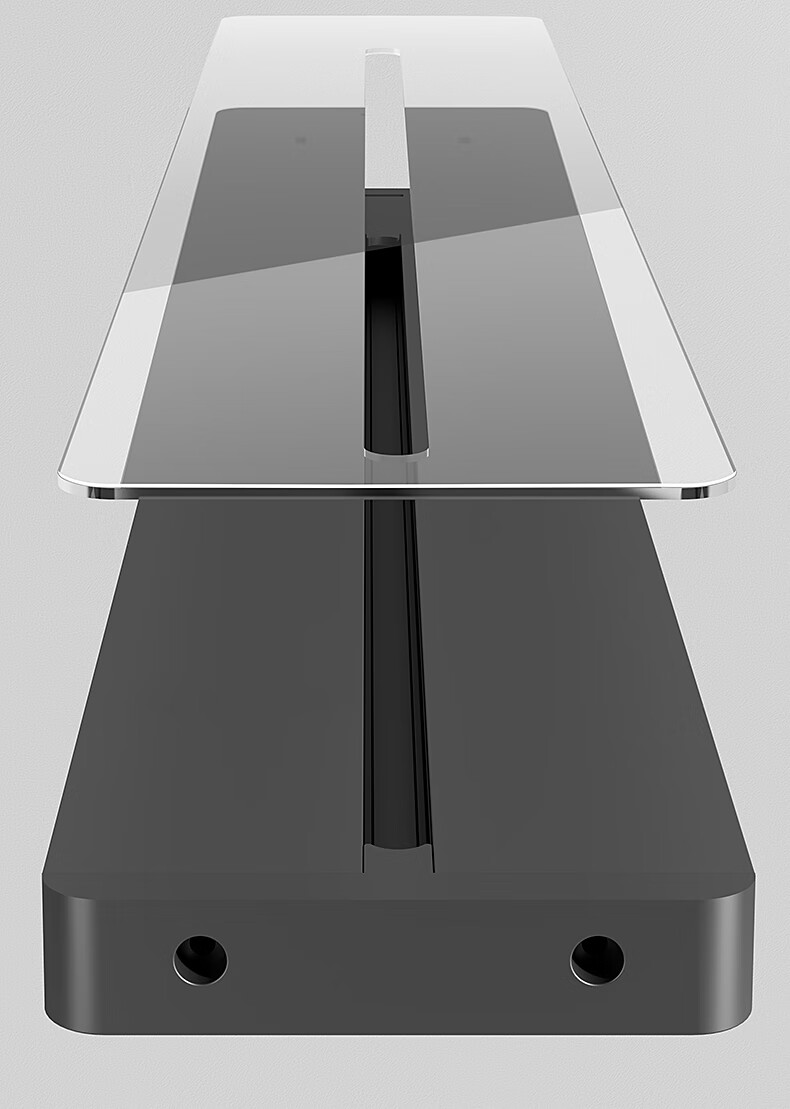 国际电工轨道插座亚克力镜面滑动滑道移40厘米导轨壁挂式明装黑色动多功能免打孔排插明装壁挂式导轨 40厘米+3个五孔【黑色】详情图片5