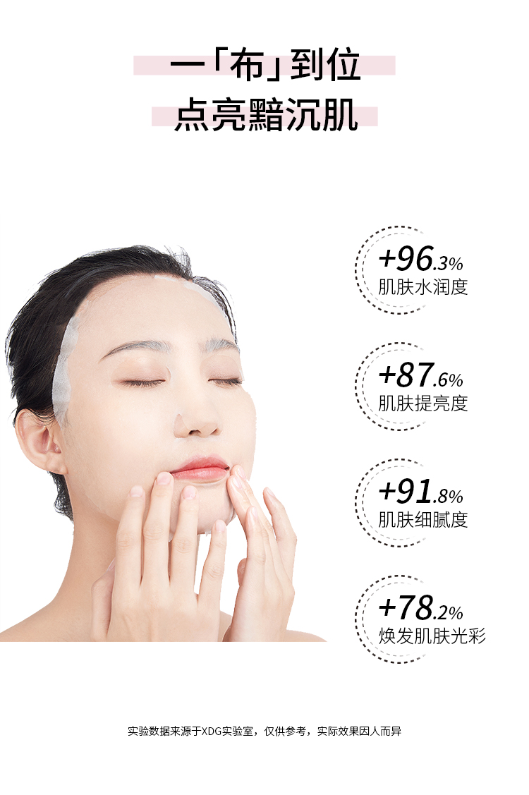 XDGα-熊果苷焕亮保湿补水发光面膜提亮肤色改善暗沉敏感肌护肤品 6片