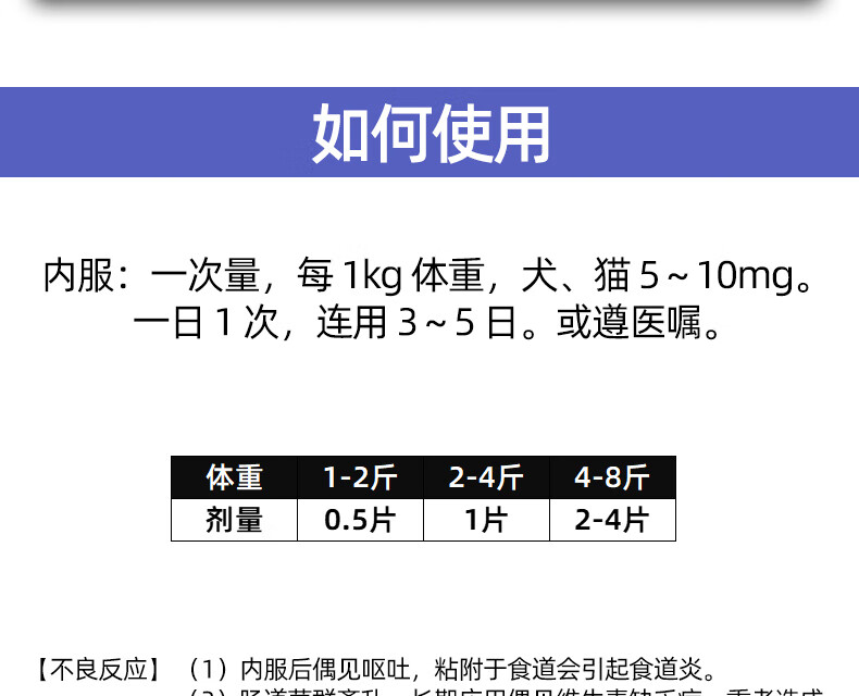 9，鹽酸多西環素片寵物犬貓咪狗狗感冒咳嗽打噴嚏流鼻涕犬窩咳貓鼻支咳喘肺炎呼吸道感染消炎葯 阿莫西林片【1盒】+鹽酸多西環素片【1盒】