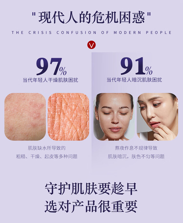 姿唯雅黛水乳护肤品套装补水大牌化妆品美白去黄祛斑淡斑全套礼盒妈妈女友 玻尿酸紧致精华眼霜30G