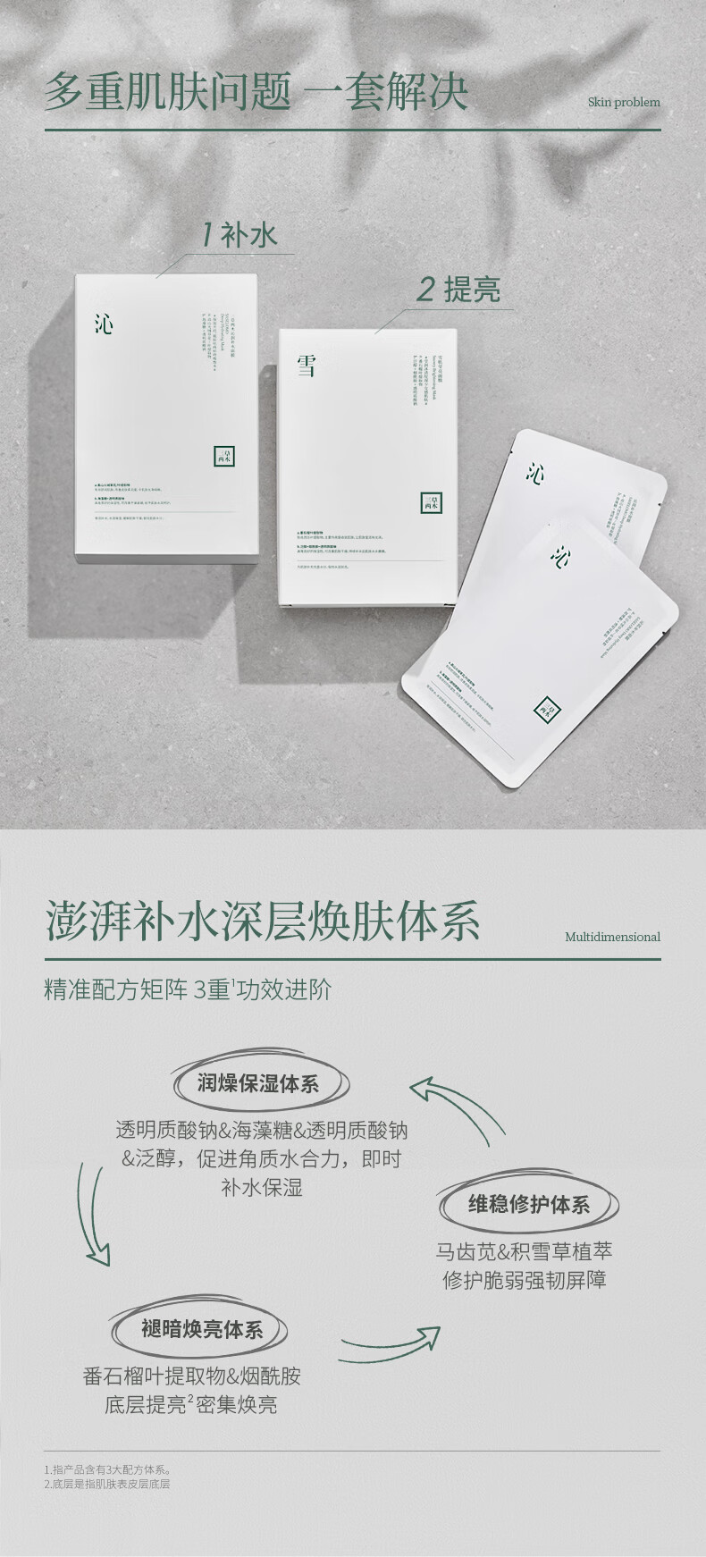 三草两木（SASELOMO） 沁润补水面膜雪肌莹亮面膜舒缓面膜贴片式面膜28ml*30片男女护肤