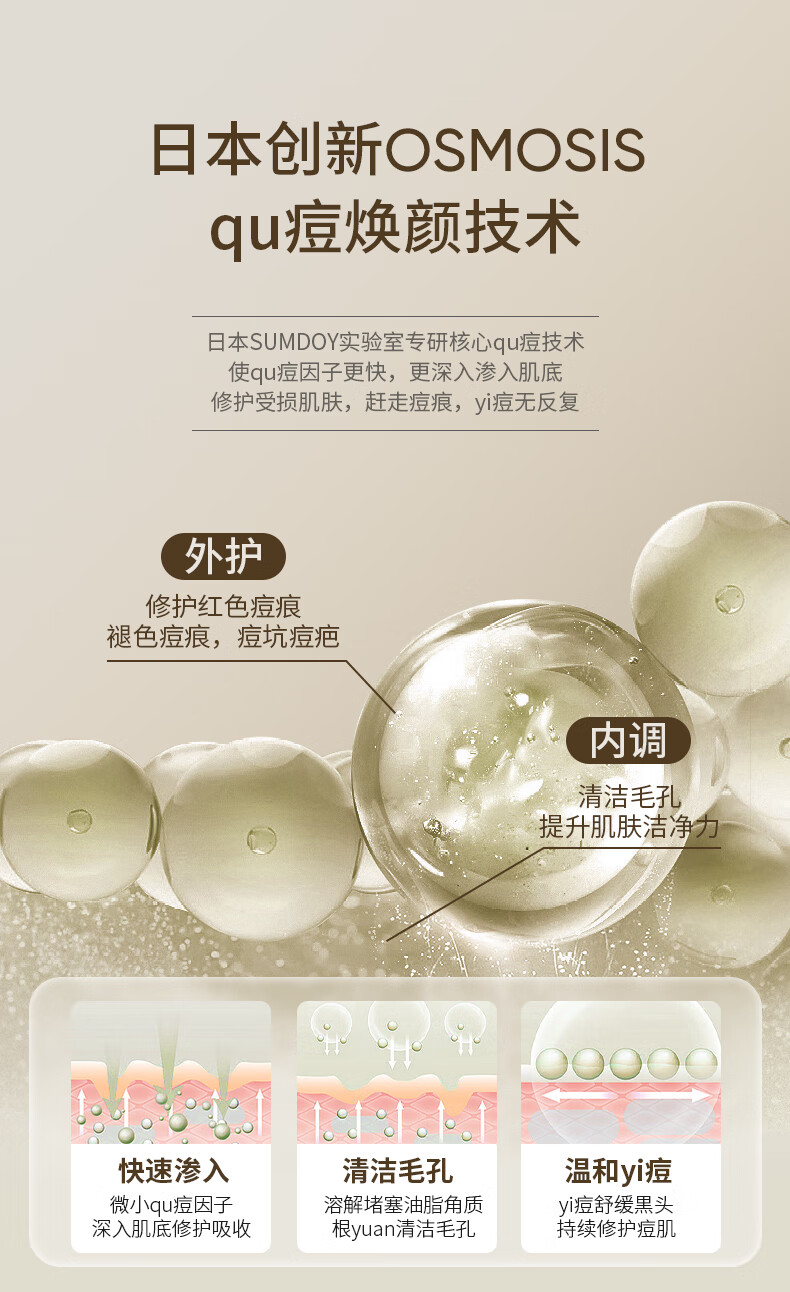 SUMDOY原装进口水杨酸祛痘祛痘印精华液改善闭口粉刺修复痘坑收缩毛孔 【祛痘消印】30ml