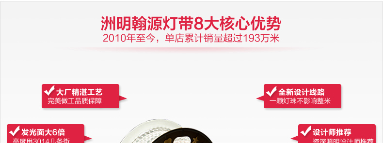洲明翰源led软灯带客厅吊顶装饰灯带贴片220V灯条超亮5050高亮款（插头需另购） 正白光 5050-72D 6W 加亮款