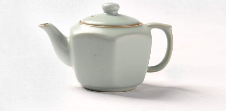 馨铭堂 六角壶汝窑茶具 鸡翅木茶盘带电热炉整套功夫茶具套装
