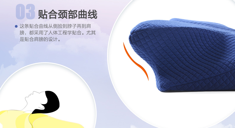 ASZUNE/艾苏恩慢回弹记忆枕头 颈椎病枕护颈枕 白色