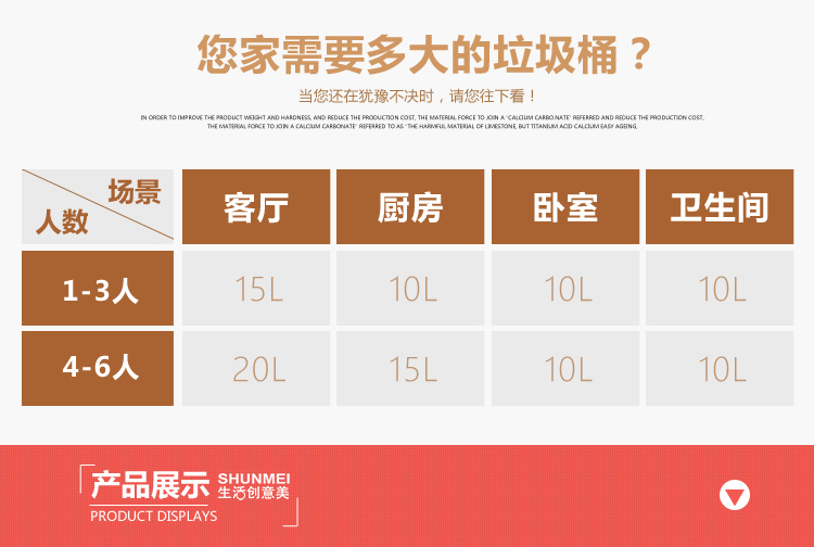 
                                        
                                                                                顺美 垃圾桶 11L欧式圆形双开盖手按脚踏垃圾桶 干湿分类弹盖卫生桶SM-2610                