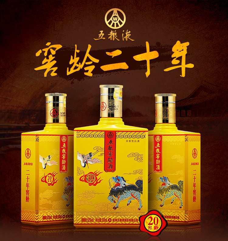 五粮液 股份公司 五粮窖龄20年52度整箱装500ml*6