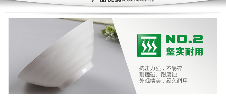 
                                        KORDCO密胺餐具日式味千拉面碗白色仿瓷大碗螺纹面碗家用汤碗商用过桥米线碗大号麻辣烫碗 米白色 8.75英寸22.5x8                