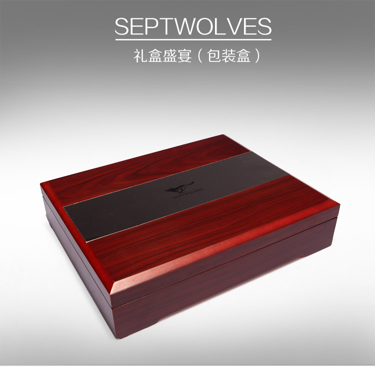 (septwolves 七匹狼钱包皮带 品牌名称 七匹狼男士皮带木质礼盒 自动