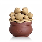 茗匠 功夫茶具配件 茶桶 带滤网 茶水桶  一桶文明 竹制茶桶