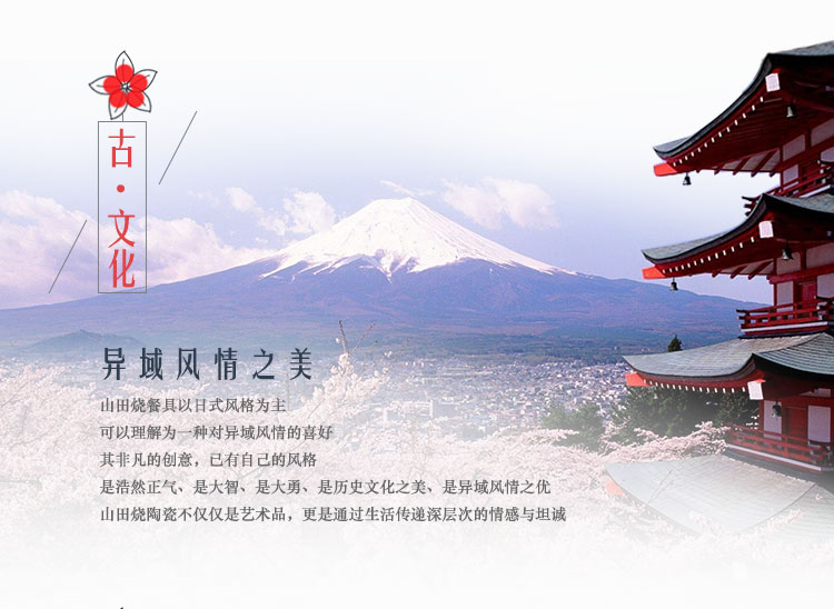 山田烧米饭碗 陶瓷碗带盖(4.5英寸)手绘釉下彩日式带盖面碗(2只装) 五瓣花