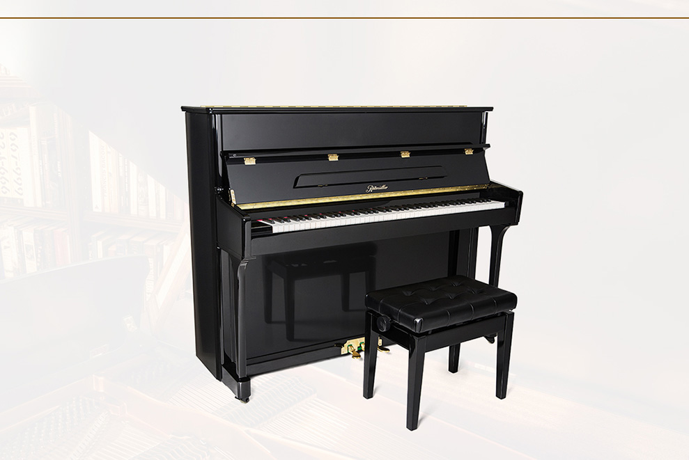 珠江钢琴 立式钢琴自带缓降up121rb黑色图片