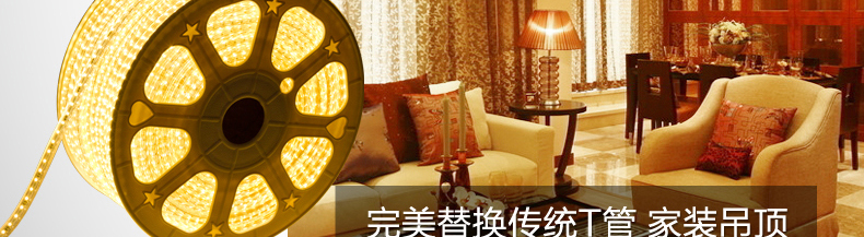 洲明翰源led软灯带客厅吊顶装饰灯带贴片220V灯条超亮5050高亮款（插头需另购） 正白光 5050-72D 6W 加亮款