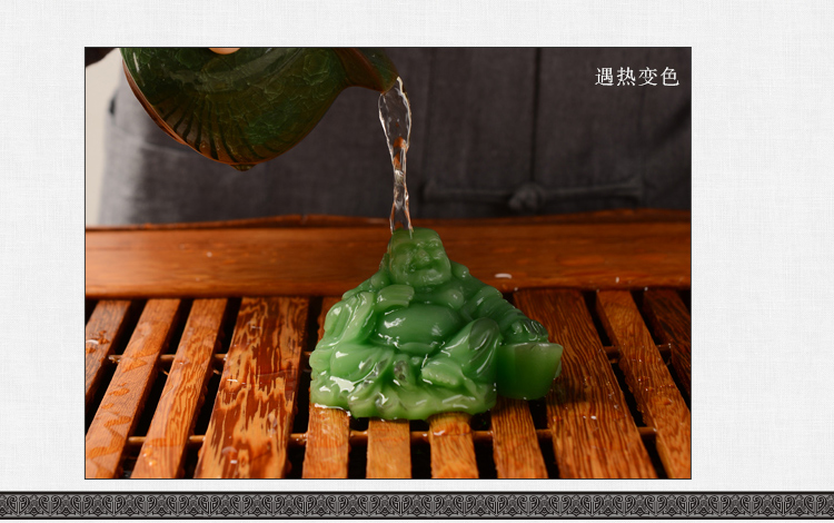 馨铭堂 竹叶清风 冰裂釉茶具鸡翅木茶盘带电热炉整套功夫茶具套装