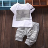 Летняя детская одежда для мальчиков Повседневная хлопка Lovely Short Sleeve Shirt + Pant Детская новорожденная детская одежда Детс детская одежда
