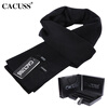 CACUSS W0055 Шерстяной шарф Мужская толстая теплая подарочная коробка Black One Size cacuss w0038 чистый шерстяной шарф мужской теплый шарф подарочная коробка серый