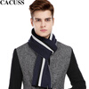 CACUSS Business collar men's scarves полосатый шерстяной шарф мужской толстый зимний теплый шарф коробка подарка W0034 темно-синий один размер cacuss w0038 чистый шерстяной шарф мужской теплый шарф подарочная коробка серый