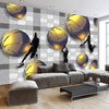 Пользовательские настенные панно Papel De Parede 3D Золотой баскетбол Абстрактные Creative Space Livingroom TV Background Wall Decoration Painting beibehang high grade interior decoration wall paper abstract blue kinetic square 3d floor patch papel de parede 3d wallpaper