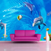 Пользовательские 3D обои Mural для стен 3D Нетканые настенные обои Cartoon Dolphin Ocean Swirl Wall Paper Детская комната Телевизор Контактная бумага пользовательские фото wall paper 3d white horse large mural обои гостиная диванная роспись обои для спальни для спальни контактная бумага