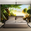 3D Нетканые обои Green Tree Photo Murals Классический пасторальный стиль Дерево Fiber Wallpaper Гостиная Спальня Интерьер 3D-декор hd blue sky white clouds classic photo wallpaper гостиная ресторан современный простой интерьер декор 3d стерео настенные обои