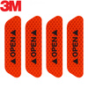 3M светоотражающие наклейки дверная дверь безопасность предупреждение автомобильные наклейки автомобильные наклейки 2.5 * 9.3cm (4 шт.) Бриллиант красный автомобильные багажники