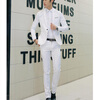 Мужские свадебные костюмы Bridegroom Prom костюмы Мужские куртки Blazers + Брюки Брюки домашние костюмы