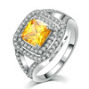 Высокое качество Роскошные желтые CZ Diamond Crystal Ювелирные изделия Обручальные кольца для женщин Аксессуары Обручальные кольца R499