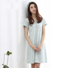 Верхняя одежда Guagua Pajamas летняя хлопчатобумажная рубашка с коротким рукавом Главная юбка t80306 Blue Stripes 160 верхняя одежда