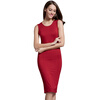 POPBASIC Женская Классический шею рукавов Тонкий Оборудованная Bodycon Карандаш платье