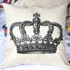 MyMei Sofa Home Decorative Linen Cotton Blended Cushion Cover Crown Throw Pillow Case leaves sofa cushion pillow case