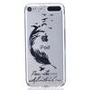 Черные перья Pattern Мягкий Тонкий TPU Резиновый Силиконовый гель Чехол для iPod Touch 5 embossed tpu gel shell for ipod touch 5 6 girl in red dress