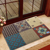 американский сайт (LIDIMEI) Doormat коврики тряпка гостиной цвета коробки кольца светло-бежевый шелк синий основной цвет зеленый дно 45 * 75см ПВХ сетки колодки