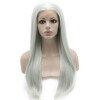 Iwona Synthetic Hair Lace Front Long Stright Light Blue Wig iwona synthetic hair lace front should straight light blue wig