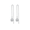 Серьги с капюшонами Yoursfs® с резьбой и иглой из блестящего хрустального шарика 18-каратного белого золота