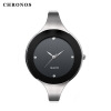 Женские часы CHRONOS Роскошный бренд Кварцевый браслет Наручные часы Полностью стальные случайные серебряные часы