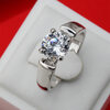 Yoursfs @ 1.25 Carat Round Cut Cubic Zircon Обручальные кольца Серебро / Розовое золото Цвет Свадебные украшения для женщин Anel