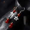 Tsful TS054SS серьги серьги классические национальные ветра женские ручной работы серьги имитация агата серьги темперамент элегантные ювелирные аксессуары красный