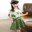 3-11Y Summer Baby Girls Casual Floral Print Tops Blusa  Faldas Cortas Trajes Conjunto De Disfraces Para Niños Pequeños