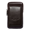 Men Vertical Leather Cell Phone Belt Bag Waist Fanny Pack Holder Wallet Purse with Belt Loop Travel Hip Bum Pouch Carrying Case
